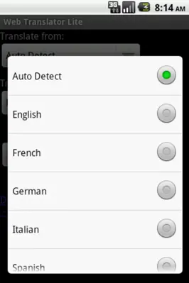 Web Translator Lite android App screenshot 0