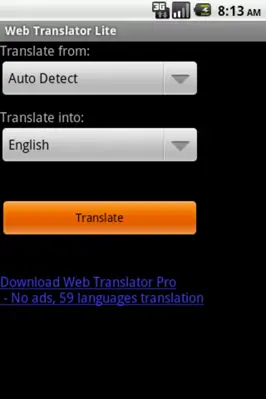 Web Translator Lite android App screenshot 1